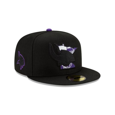 Sapca New Era Minnesota Vikings NFL State Logo Reflect 59FIFTY Fitted - Negrii